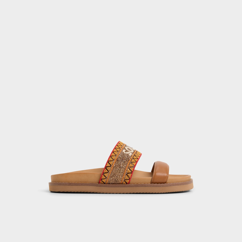 Beachvacay Brown Multi Women's Footbed sandals -