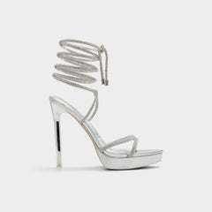 Platform Izabella in Silver 13621003 - Strappy heeled sandal