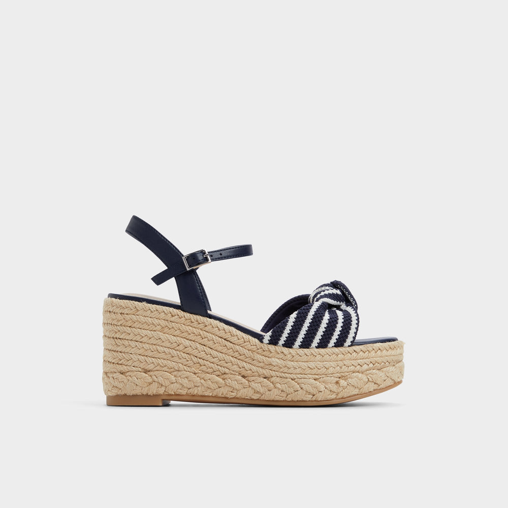 Annamarie Navy Women's Platform sandals - Wedge sandal