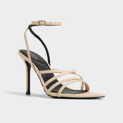 Solania Light Beige Women's Strappy sandals - Heeled sandal Stiletto heel