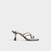 Calypsa White/Black Women's Animal Prints - Strappy heeled sandal