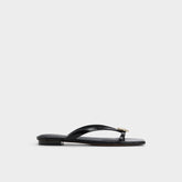 Iliria Black Women's Flats - Slide sandal