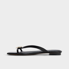 Iliria Black Women's Flats - Slide sandal