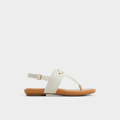 Taylen White/Bone Women's Footbed sandals - T-strap sandal