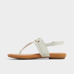Taylen White/Bone Women's Footbed sandals - T-strap sandal