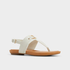 Taylen White/Bone Women's Footbed sandals - T-strap sandal