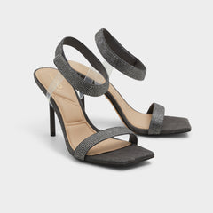 Rosy Dark Grey Women's Strappy sandals - Strappy heeled sandal