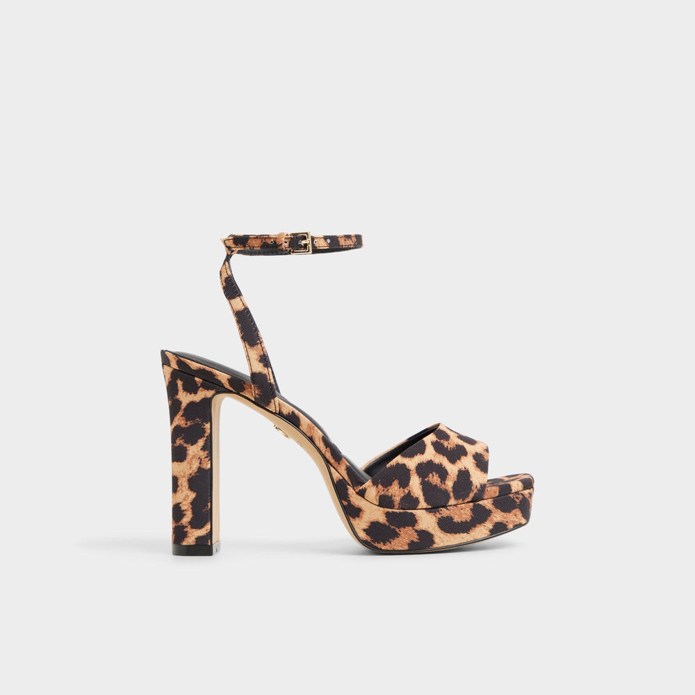 Platform Chicgleam Brown Multi Women's Strappy sandals - Strappy heeled sandal