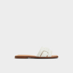 Eleny White Women's Flats - Slide sandal