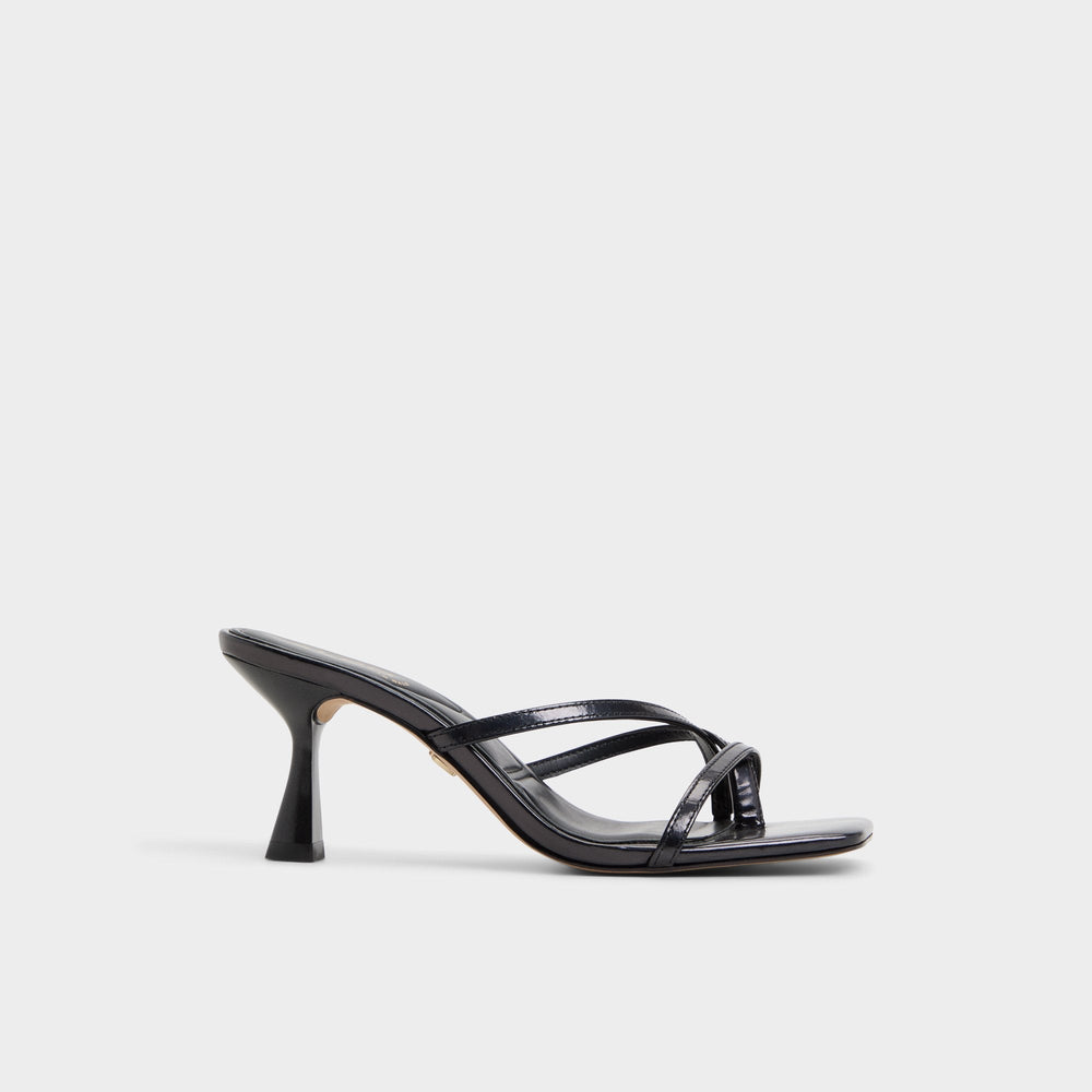 Calypsa Black Women's Animal Prints - Strappy heeled sandal Block heel