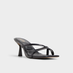 Calypsa Black Women's Animal Prints - Strappy heeled sandal Block heel