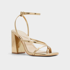 Block heel Laurader Gold Women's Block heels - Strappy heeled sandal