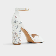 Block heel Enaegyn White Multi Women's Strappy sandals - Strappy heeled sandal