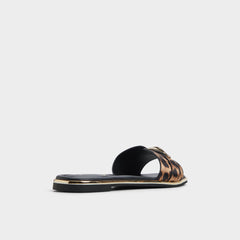 Darlina Brown Multi Women's Flats - Slide sandal