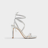 Phaedra in Silver - Strappy stiletto sandal