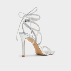 Phaedra in Silver - Strappy stiletto sandal
