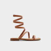 Spinella in Medium Brown - Strappy flat sandal