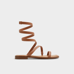 Spinella in Medium Brown - Strappy flat sandal