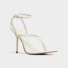 Abyfindley White/Bone Women's Strappy sandals - Heeled flip flop