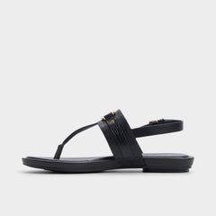 Taylen Black Women's Footbed sandals - T-strap sandal