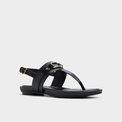 Taylen Black Women's Footbed sandals - T-strap sandal