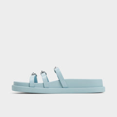 Zephyra Pastel Blue Women's Footbed sandals - Footbed sandal