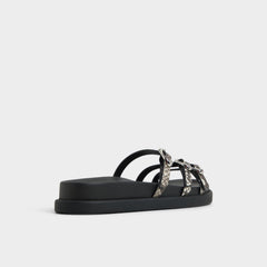Zephyra White/Black Women's Footbed sandals - Footbed sandal