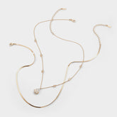 Teardrop Gold/Clear Multi Women's Necklaces - Necklace
