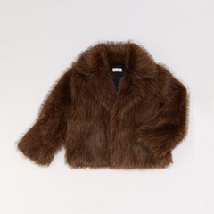 Hazella in Brown - Faux fur jacket