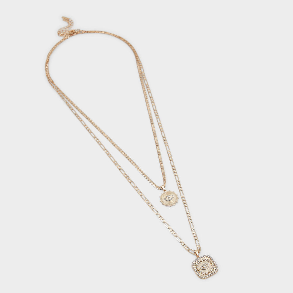 Naewin Gold/Clear Multi Women's Necklaces - Layered necklace