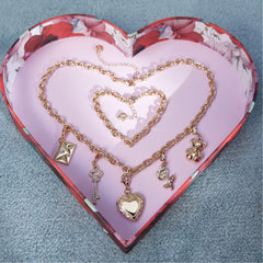 Bemyvalentine Gold/Clear Multi Women's Specialty - Necklace & bracelet set