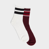 Retrostripes in Bordo - Socks