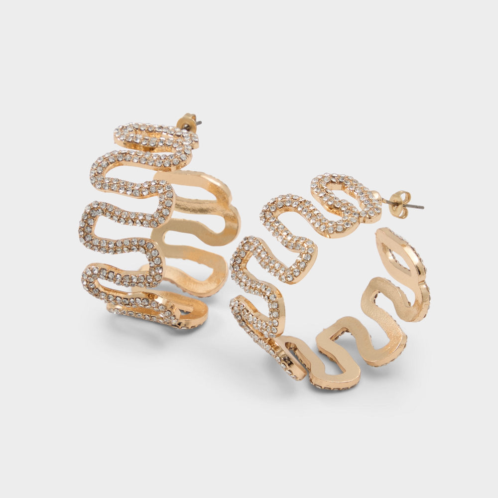 Estele in Gold Clear Multi - Hoop earrings