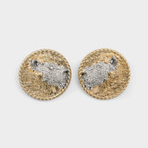 Lionesse in Gold Clear Multi - Button earrings
