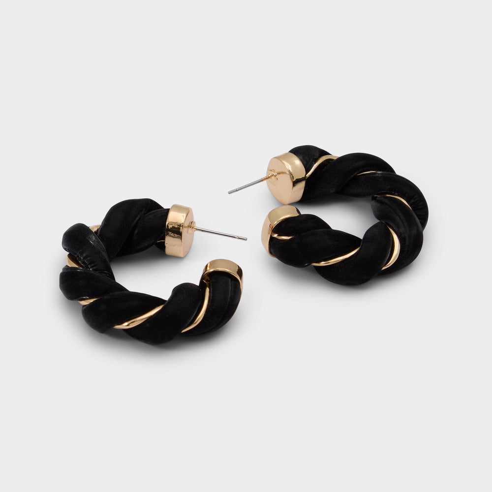 Twists in Black Gold Multi - Hoop earrings