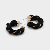 Twists in Black Gold Multi - Hoop earrings
