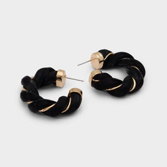 Twists in Black Gold Multi - Hoop earrings