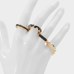 Wildora in Black Gold Multi - Stackable rings
