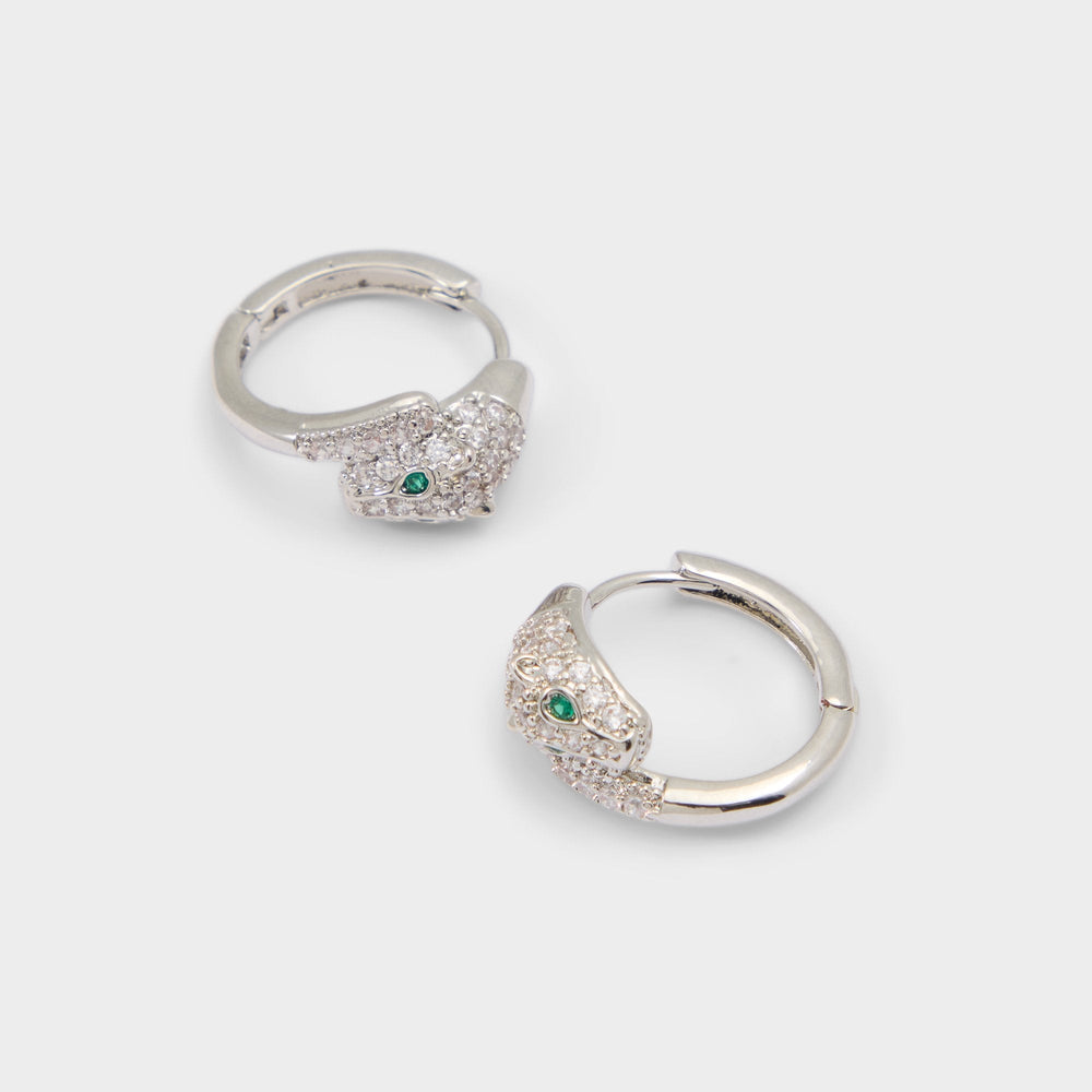 Feraluxe in Silver Clear Multi - Hoop earrings