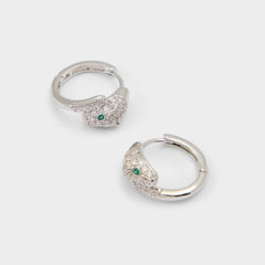 Feraluxe in Silver Clear Multi - Hoop earrings