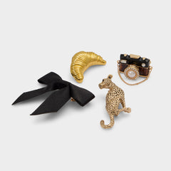 Chicpins in Black Gold Multi - Decorative brooch