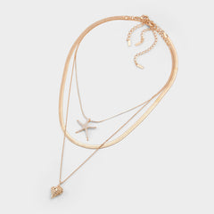Seascharms Gold/Clear Multi Women's Necklaces - Layered necklace