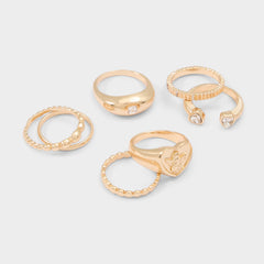 Anngellica in Gold Clear Multi - Multi-finger rings