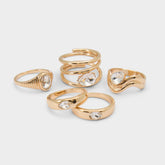 Abyweth in Gold Clear Multi - Multi finger rings