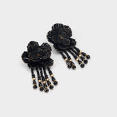 Petalia Black/Gold Multi Women's Earrings - Statement earrings