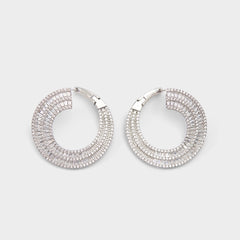 Caldy Silver/Clear Multi Women's Earrings - Hoop earrings