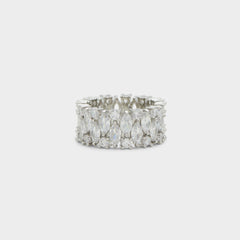 Nikka Silver/Clear Multi Women's Cubic Zirconia - Ring