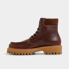 Grier in Medium Brown - Combat boot Lug sole