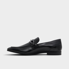 Marinho Open Black Leather Smooth Men's Dress Shoes - Loafer