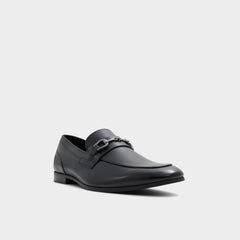 Marinho Open Black Leather Smooth Men's Dress Shoes - Loafer